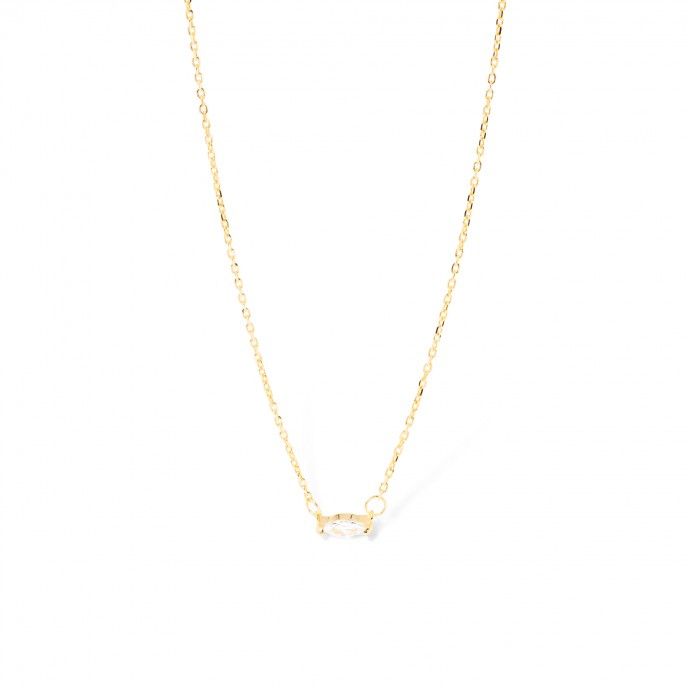 SILVER NECKLACE WITH ZIRCON