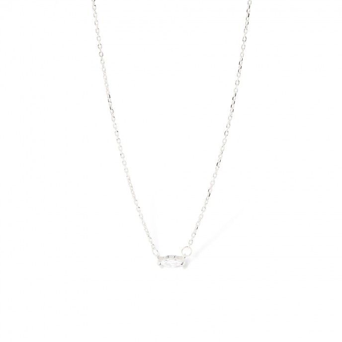 SILVER NECKLACE WITH ZIRCON