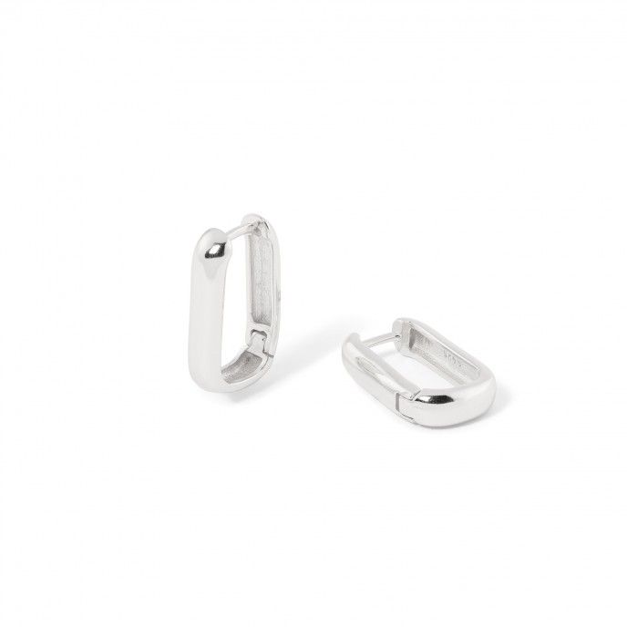 SILVER GEOMETRIC HOOPS