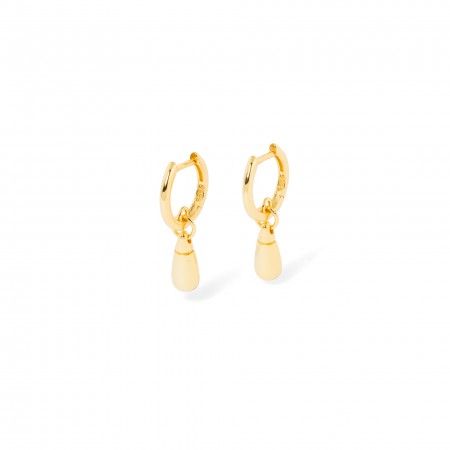 SILVER HOOPS WITH DROP