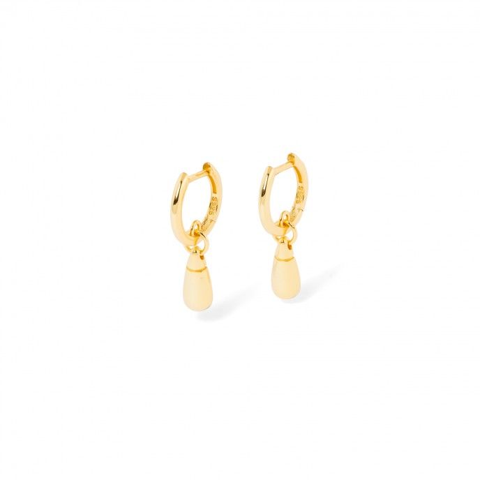 SILVER HOOPS WITH DROP