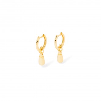SILVER HOOPS WITH DROP