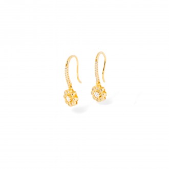SILVER EARRINGS WITH FLOWER
