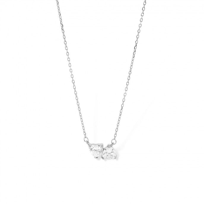 SILVER NECKLACE WITH HEARTS