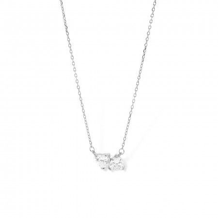 SILVER NECKLACE WITH HEARTS