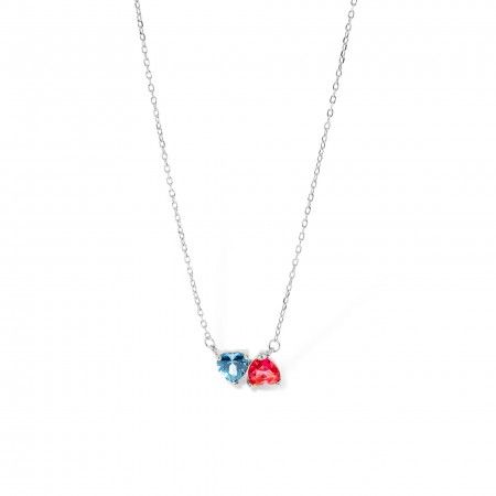 SILVER NECKLACE WITH HEARTS