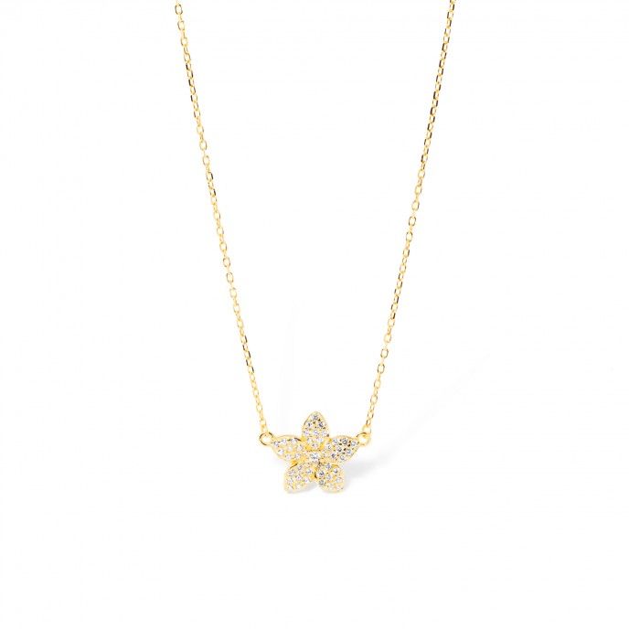 SILVER NECKLACE WITH FLOWER