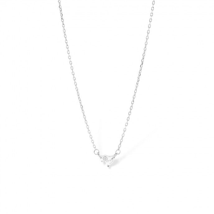 SILVER NECKLACE WITH HEARTS