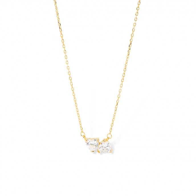 SILVER NECKLACE WITH HEARTS