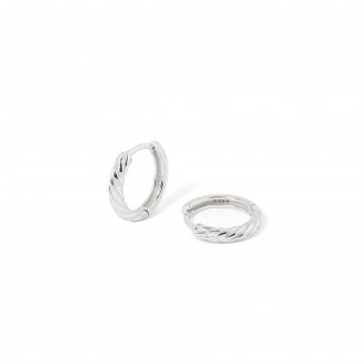 SILVER TWISTED HOOPS