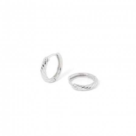 SILVER TWISTED HOOPS