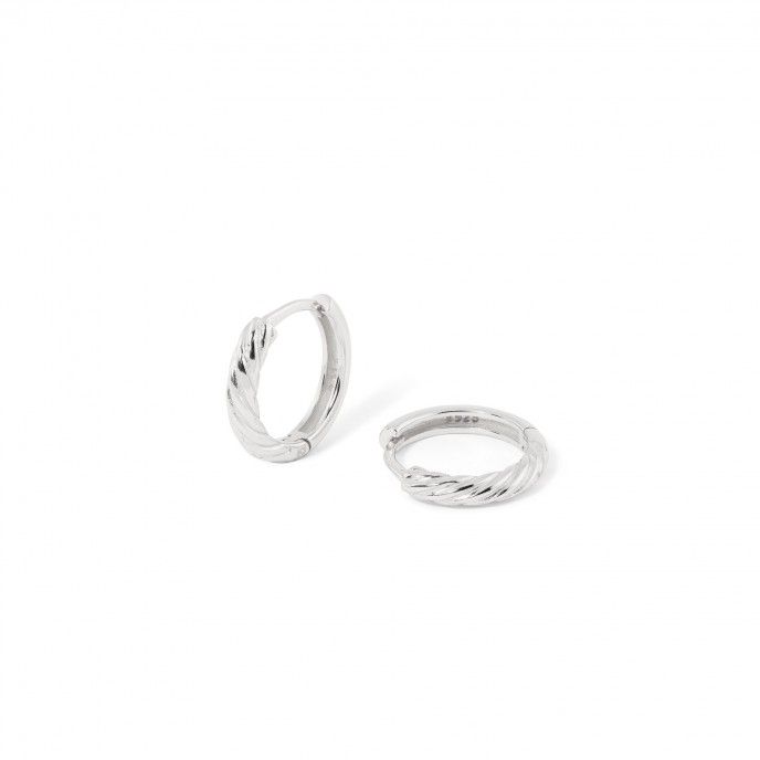 SILVER TWISTED HOOPS