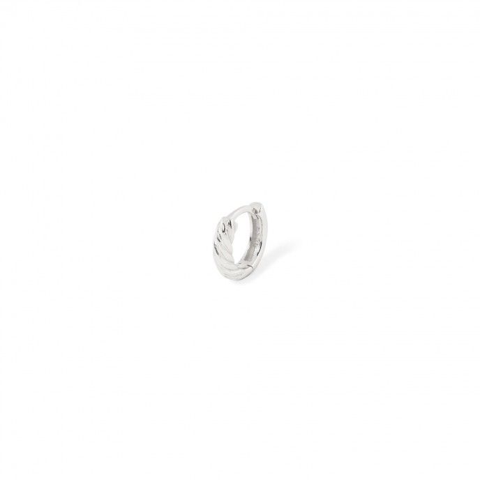 SILVER TWISTED HOOP