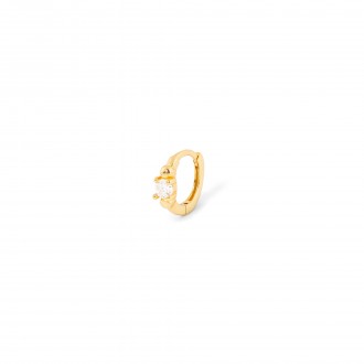 SILVER HOOP WITH ZIRCON