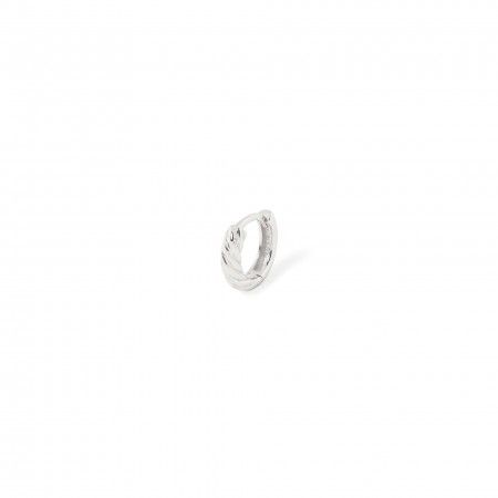 SILVER TWISTED HOOP