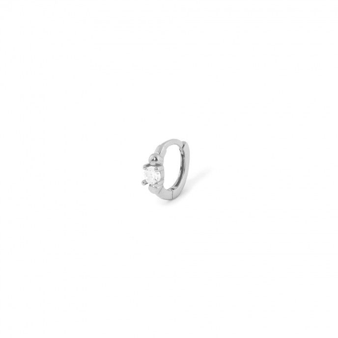 SILVER HOOP WITH ZIRCON