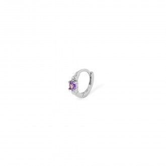 SILVER HOOP WITH ZIRCON