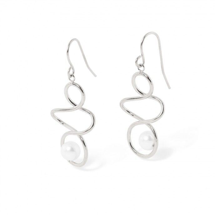 STEEL EARRINGS WITH PEARL