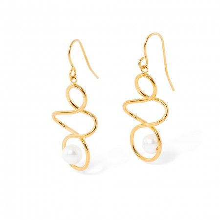 STEEL EARRINGS WITH PEARL