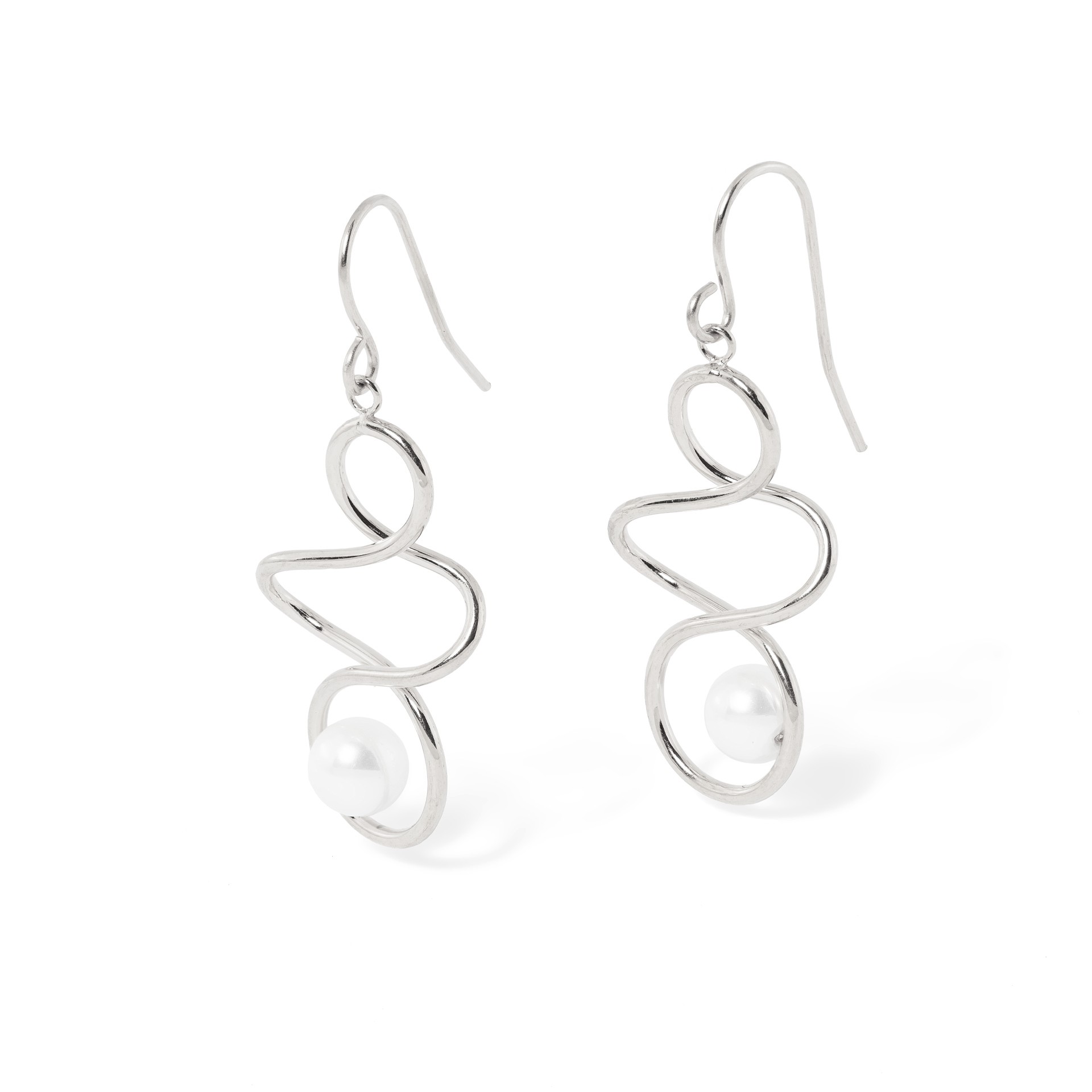 BRINCOS AÇO PÉROLA