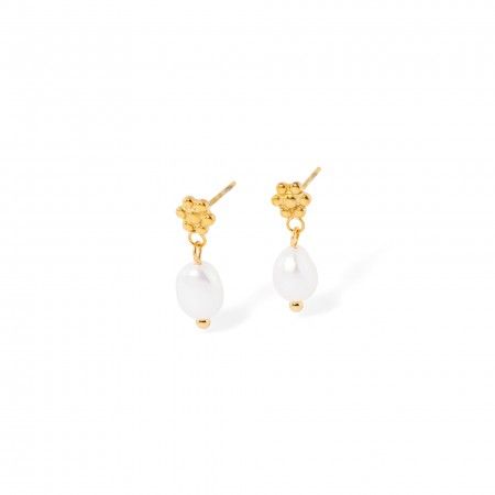 STEEL EARRINGS WITH PEARL