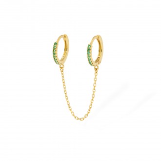 DOUBLE SILVER HOOP WITH CHAIN