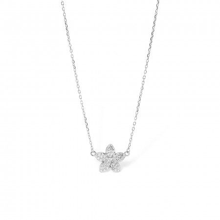 SILVER NECKLACE WITH FLOWER