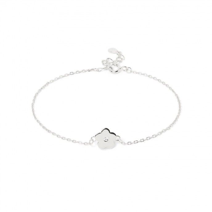 SILVER BRACELET WITH FLOWER