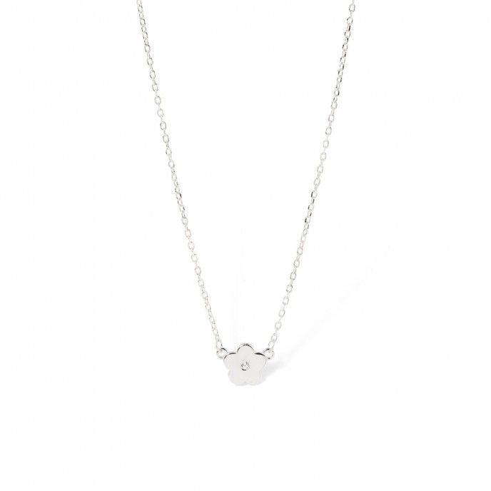 SILVER NECKLACE WITH FLOWER