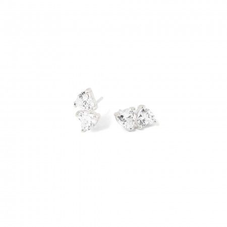 SILVER HEARTS EARRINGS