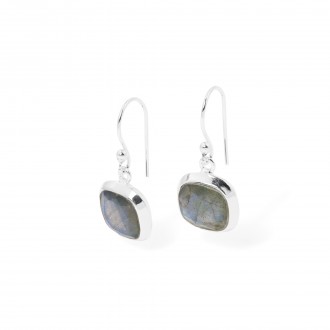 SILVER EARRINGS WITH NATURAL STONE