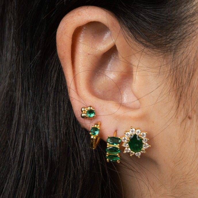 SILVER HOOP WITH ZIRCON