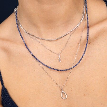 SILVER NECKLACE WITH DROP