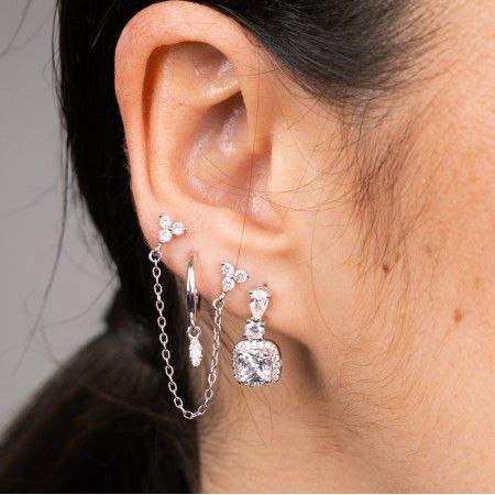 SILVER SHINY EARRINGS