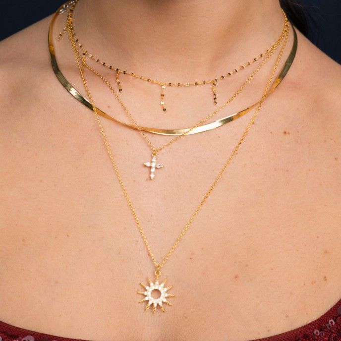 SILVER NECKLACE WITH CROSS