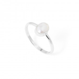 SILVER RING WITH PEARL