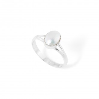 SILVER RING WITH PEARL