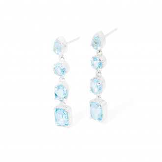 SILVER STONE EARRINGS