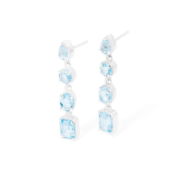 SILVER STONE EARRINGS