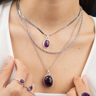 SILVER STONE PENDANT
