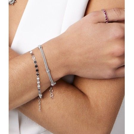 SILVER BRACELET WITH PLATES