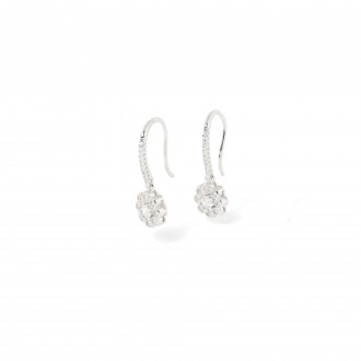 SILVER EARRINGS WITH FLOWER