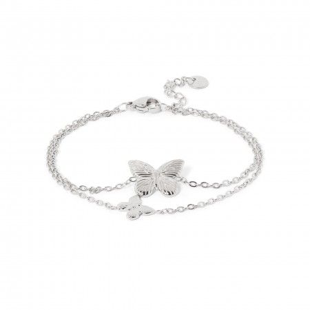 STEEL BRACELET WITH BUTTERFLIES