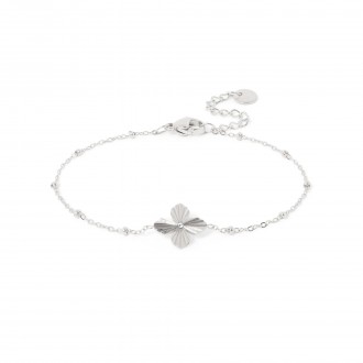 STEEL BRACLET WITH FLOWER