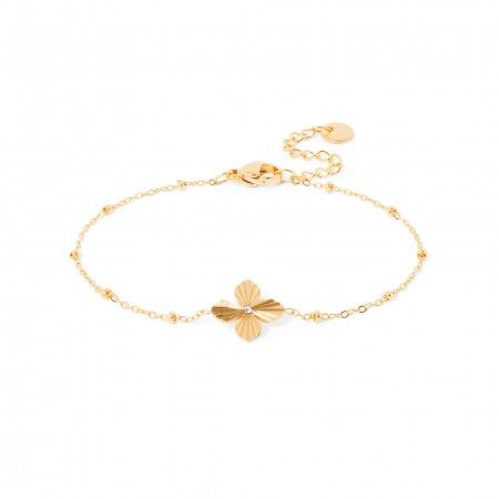 STEEL BRACLET WITH FLOWER