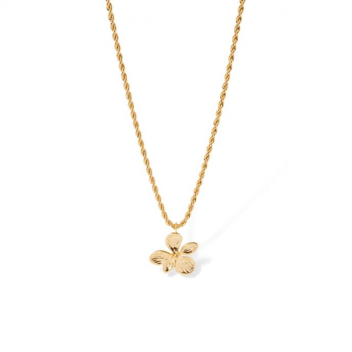 STEEL NECKLACE WITH FLOWER