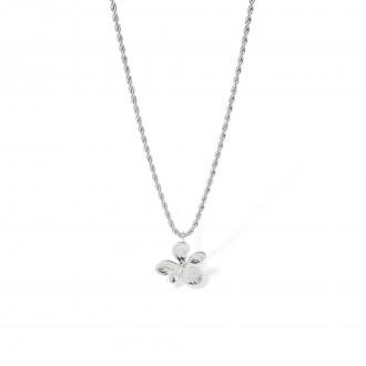 STEEL NECKLACE WITH FLOWER