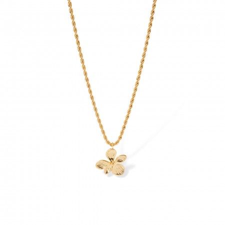 STEEL NECKLACE WITH FLOWER