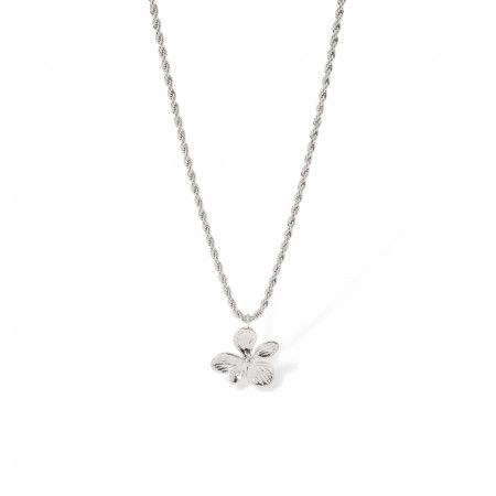 STEEL NECKLACE WITH FLOWER