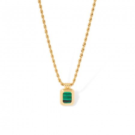 STEEL NECKLACE WITH STONE